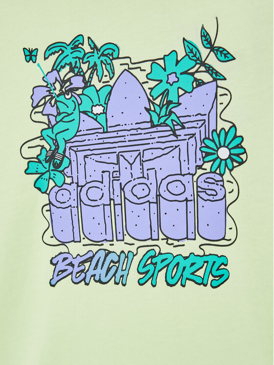 adidas adidas T-särk Graphic Stoked Beach HF7434 Kollane Regular Fit