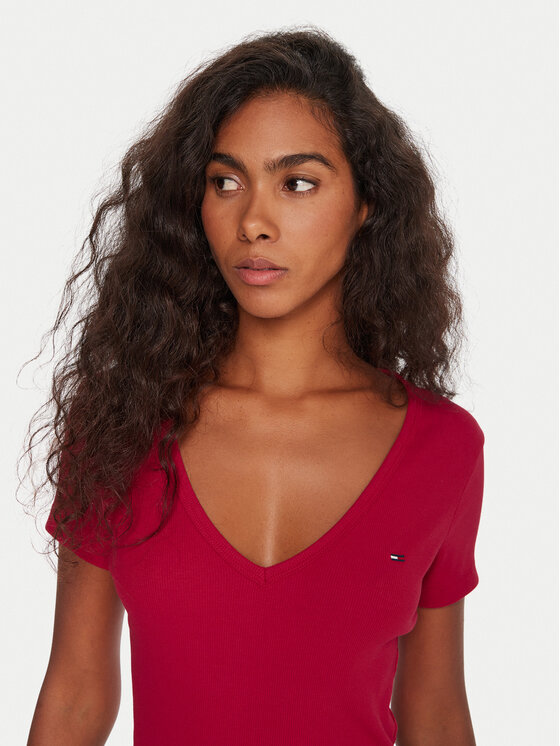 Tommy Jeans Tommy Jeans T-Shirt Essential DW0DW17385 Rosa Slim Fit