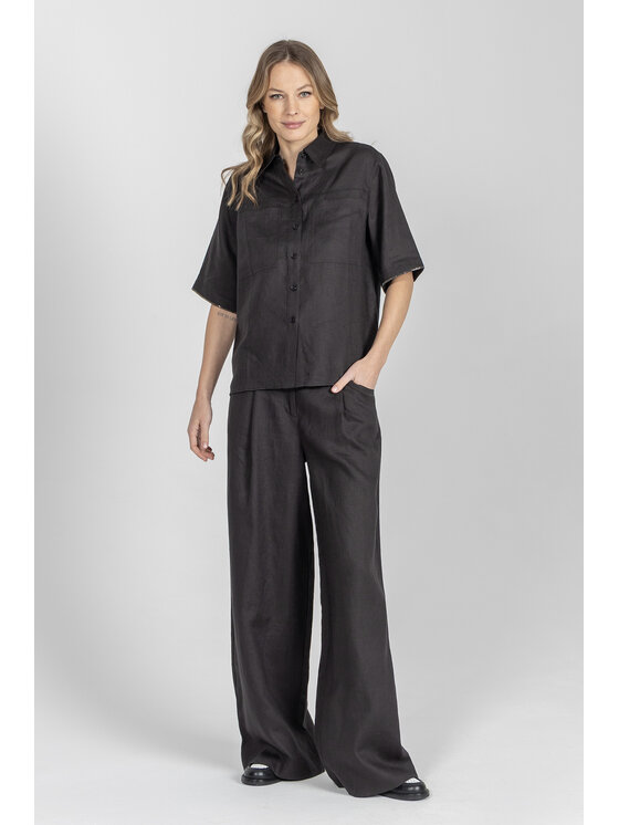 Deni Cler Milano Deni Cler Milano Bluzka T-DC-1225-F2-60-90-1 Czarny Regular Fit