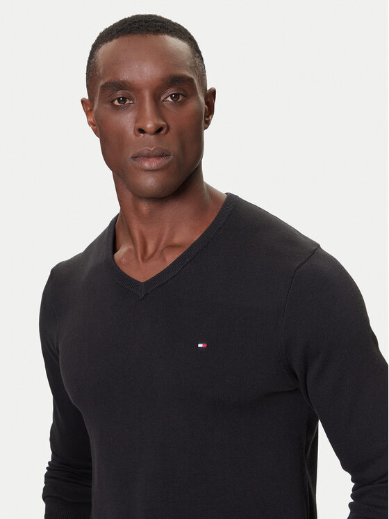 Tommy Hilfiger Tommy Hilfiger Sveter MW0MW42249 Čierna Regular Fit