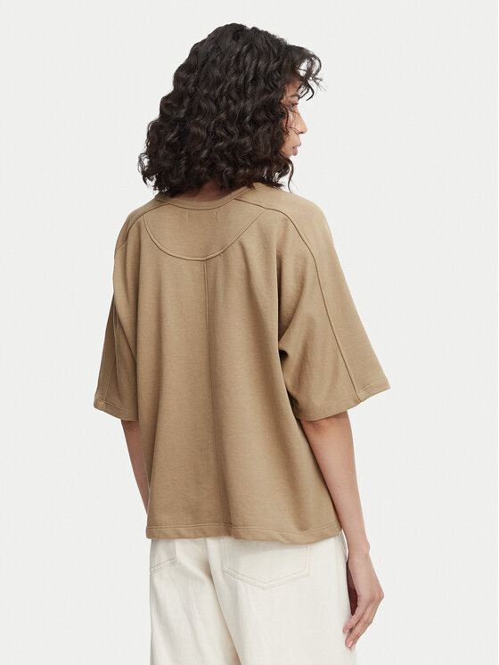 Beverly Hills Polo Club Beverly Hills Polo Club T-Shirt P-SS26W-TS00817 Brązowy jasny Oversize