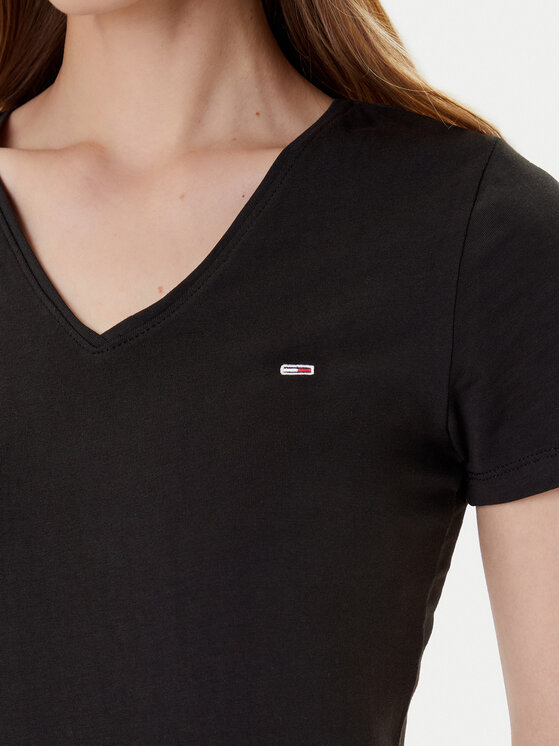 Tommy Jeans Tommy Jeans T-Shirt Tjw Skinny Stretch DW0DW09197 Schwarz Slim Fit