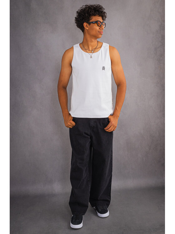 Mercur Mercur Tank top Monument Minilogo Biały Comfortable Fit