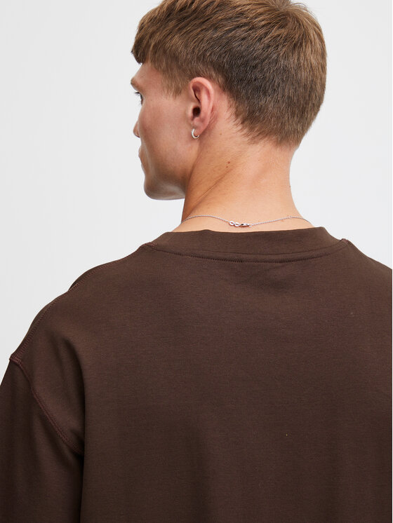 Solid Solid T-Shirt 21107307 Hnědá Boxy Fit