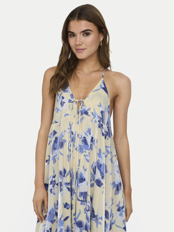 ONLY ONLY Sukienka letnia Mille 15323229 Écru Regular Fit