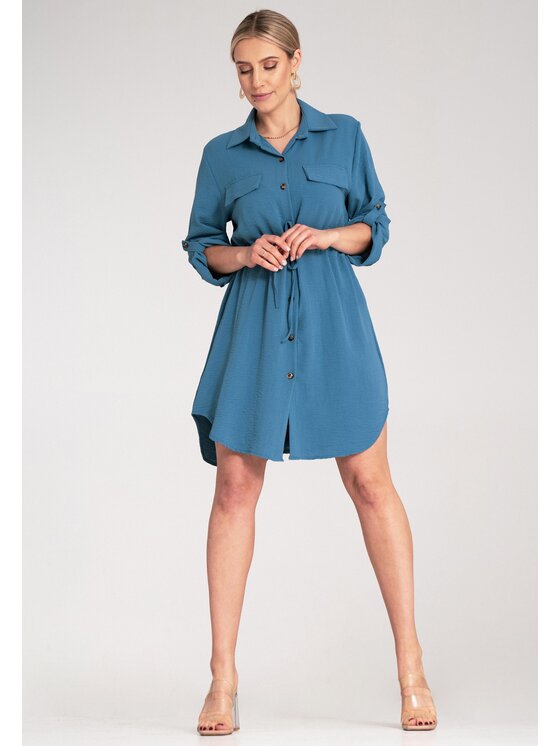 FIGL FIGL Vestito chemisier M1131 Blu Shirt Fit