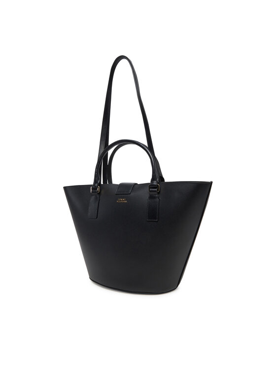 Tommy Hilfiger Tommy Hilfiger Torebka Heritage Leather Tote AW0AW17209 Czarny