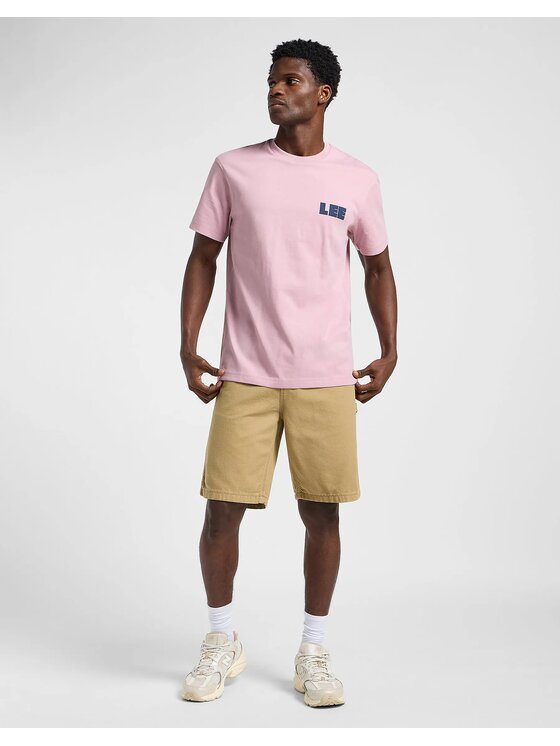 Lee Lee T-Shirt WW GRAPHIC TEE Różowy Regular Fit