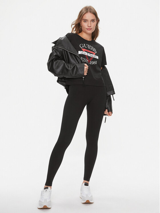 Guess Guess Marškinėliai W4RI43 K8FQ4 Juoda Boxy Fit