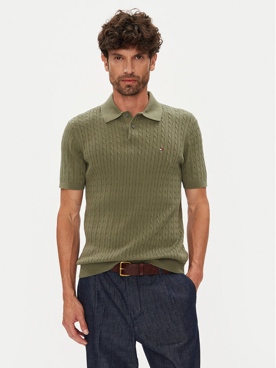 Tommy Hilfiger Tommy Hilfiger Polo MW0MW40701 Zielony Regular Fit