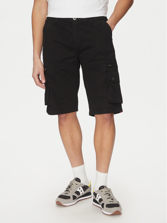 Alpha Industries Alpha Industries Šortky z materiálu 136250 Černá Regular Fit