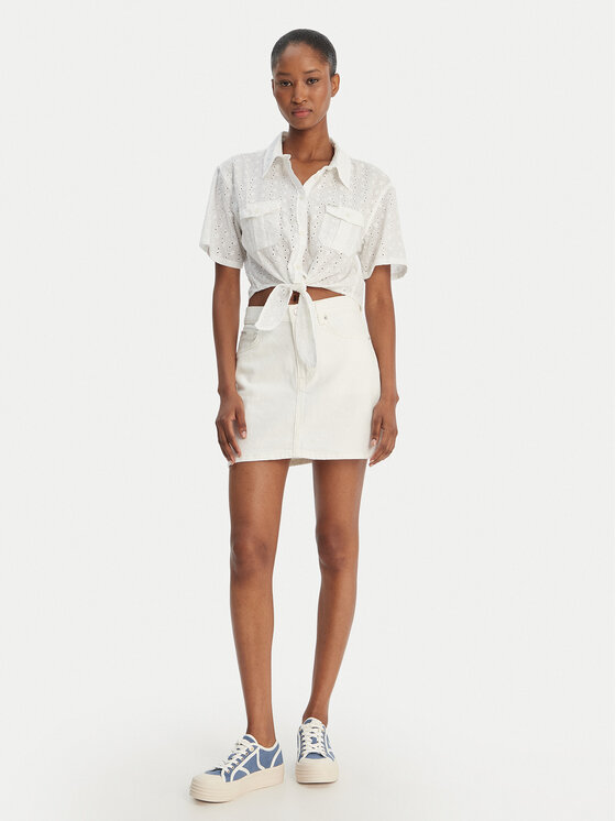 Guess Guess Marškiniai W6GHA3 WO331 Balta Regular Fit