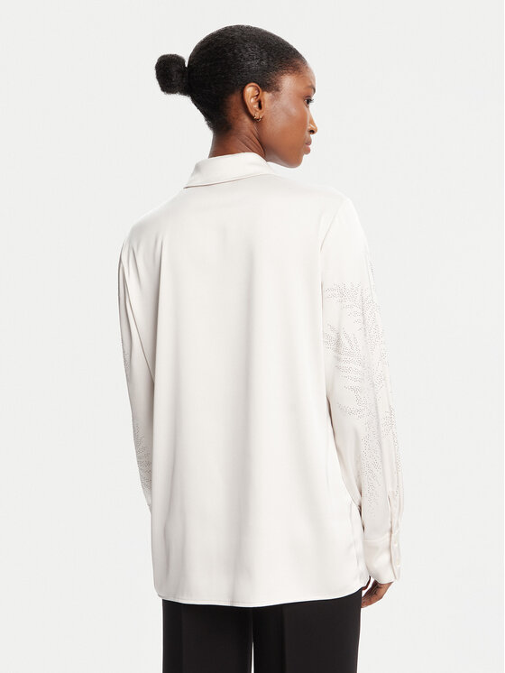 Guess Guess Hemd W5YH40 WFQC2 Écru Regular Fit