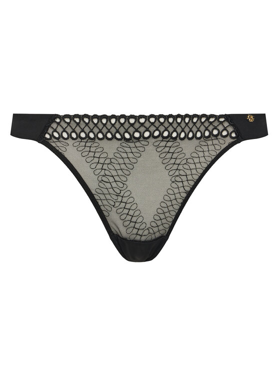 BOSS BOSS Kalhotky string Eyelet 50540420 Černá