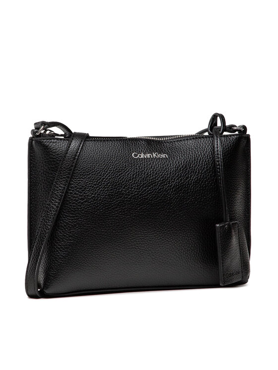 calvin klein black leather purse