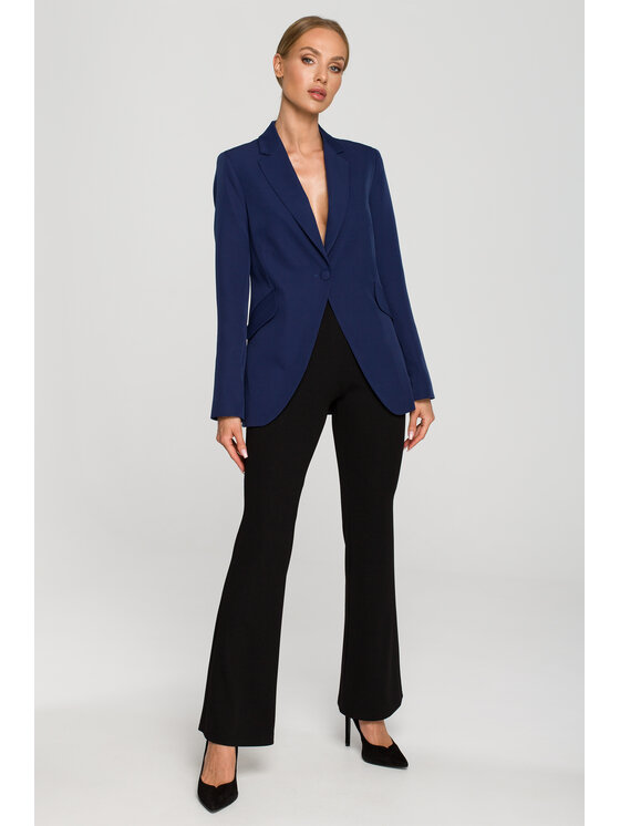 Made of Emotion Made of Emotion Marynarka M701 Granatowy Casual Fit