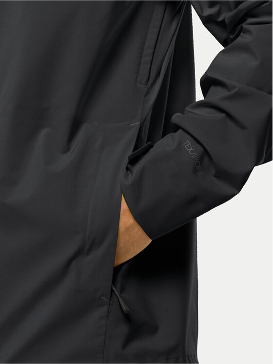 Jack Wolfskin Jack Wolfskin Дощовик Highest Peak 1115134 Чорний Regular Fit