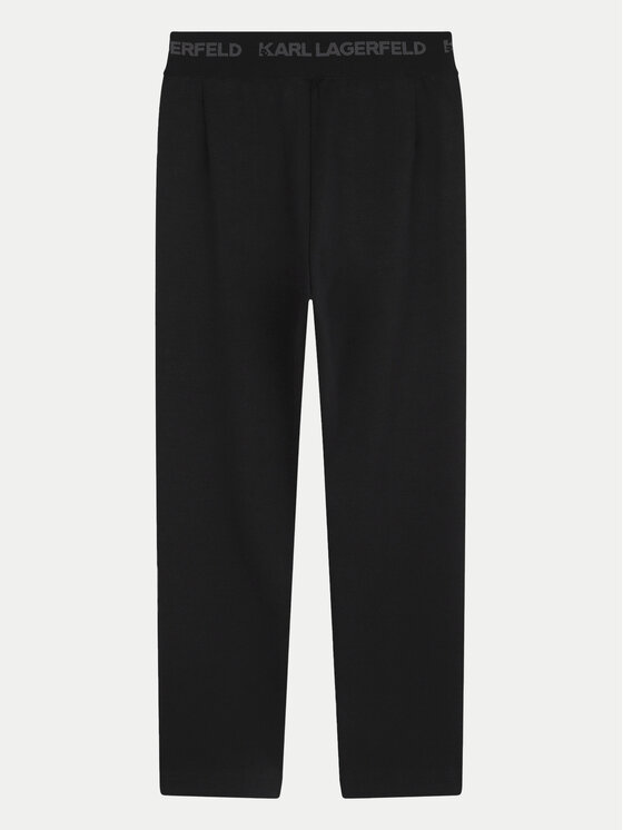 Karl Lagerfeld Kids Karl Lagerfeld Kids Medžiaginės kelnės Z30264 S Juoda Regular Fit