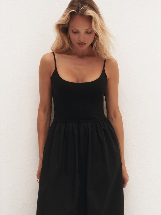 Le Collet Le Collet Sukienka letnia JOA Czarny Flare Fit