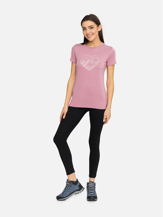 Viking Viking T-Shirt Lenta Bamboo Light Lady Różowy Regular Fit