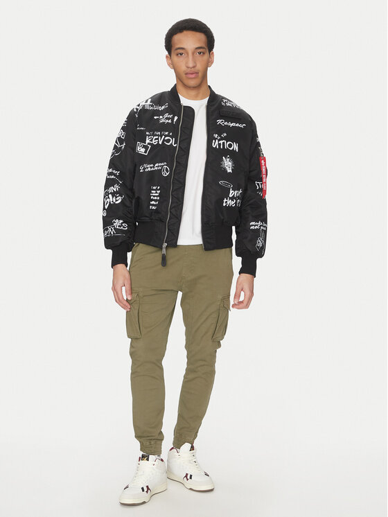 Alpha Industries Alpha Industries Μπόμπερ μπουφάν MA-1 Peace 156136 Μαύρο Regular Fit