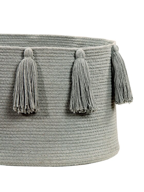 Lorena Canals Lorena Canals Przechowywanie Kosz Basket Tassels Light Grey Szary