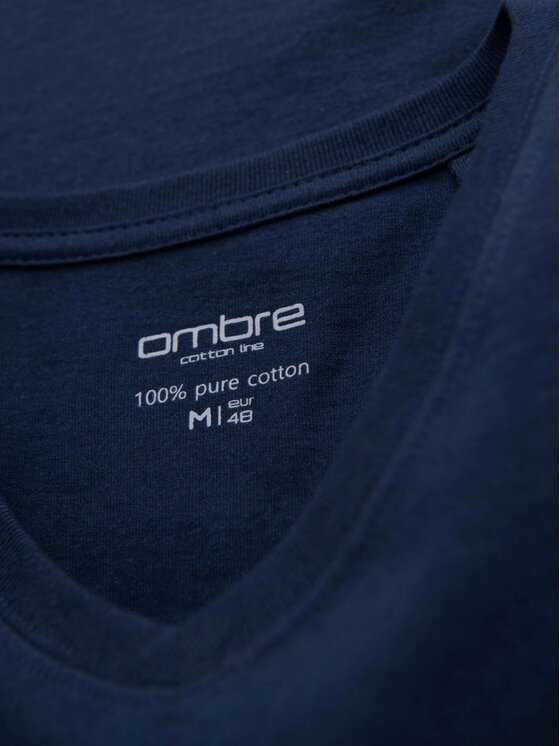 Ombre Ombre T-Shirt OM-TSBS-0237 Granatowy Regular Fit