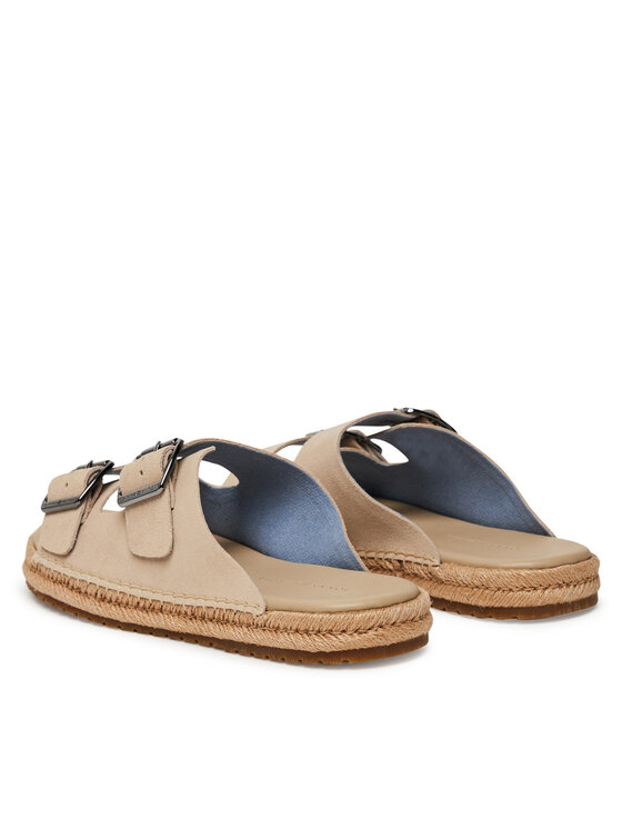Tommy Hilfiger Tommy Hilfiger Espadrillid Flex Jutte Hilfiger Suede Sandal FM0FM05503 Beež