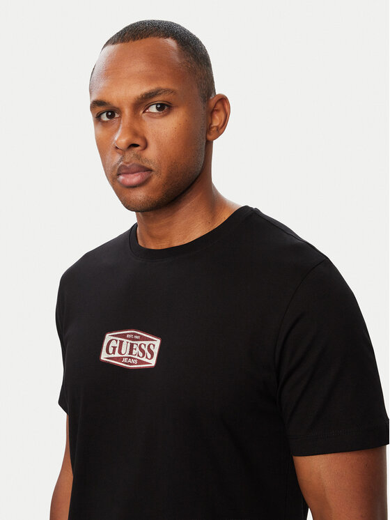 Guess Jeans Guess Jeans T-shirt M6BI09 K5324 Crna Regular Fit
