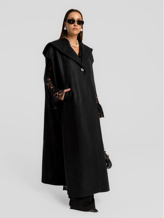 MANDRAGORA MANDRAGORA Poncho Fean Nero Standard Fit