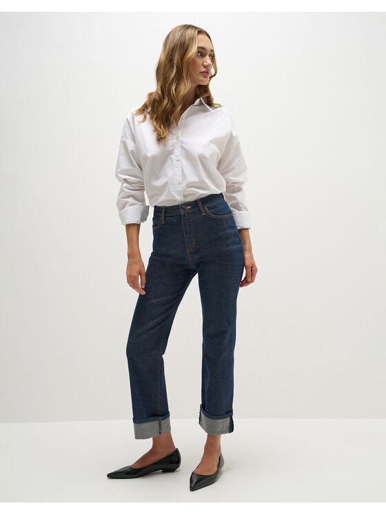 Lee Lee Koszula X MM BOYFRIEND SHIRT Biały Relaxed Fit