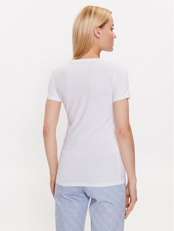 Guess Guess Tričko W2YI45 J1314 Biela Slim Fit