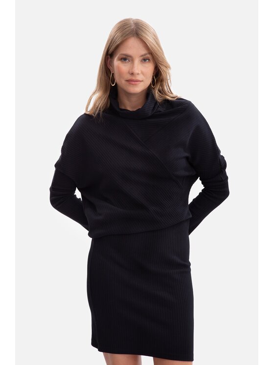 BeWear BeWear Sukienka dzianinowa b309 Czarny Baggy Fit