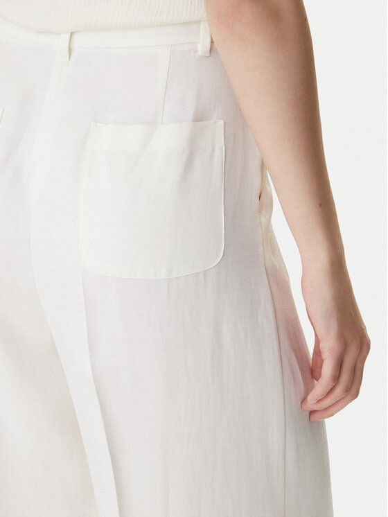 Marella Marella Medžiaginės kelnės Emme by Marella Adito 2615131221 Kreminė Straight Fit