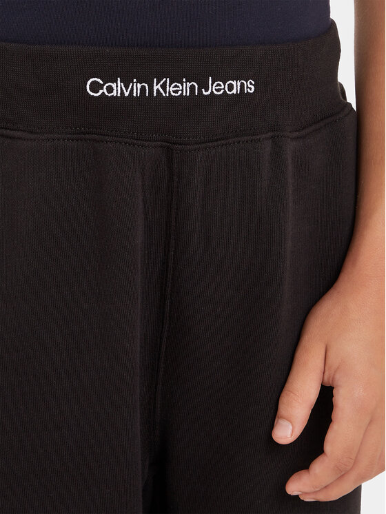 Calvin Klein Jeans Calvin Klein Jeans Spodnie dresowe Intrasia Logo IB0IB02081 Czarny Regular Fit