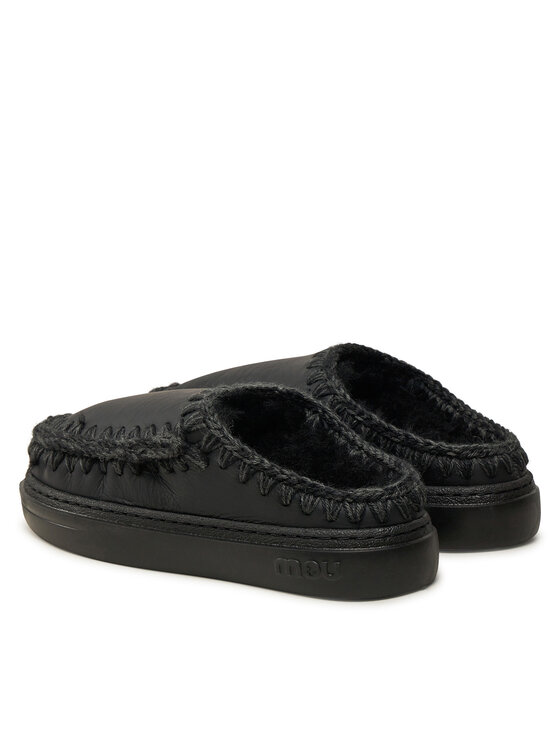 Mou Mou Papuci de casă Eskimo Bold Clog FW411010B Negru