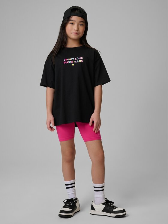 4F 4F T-Shirt 4FJRSS26TTSHF4137-20S Czarny Loose Fit