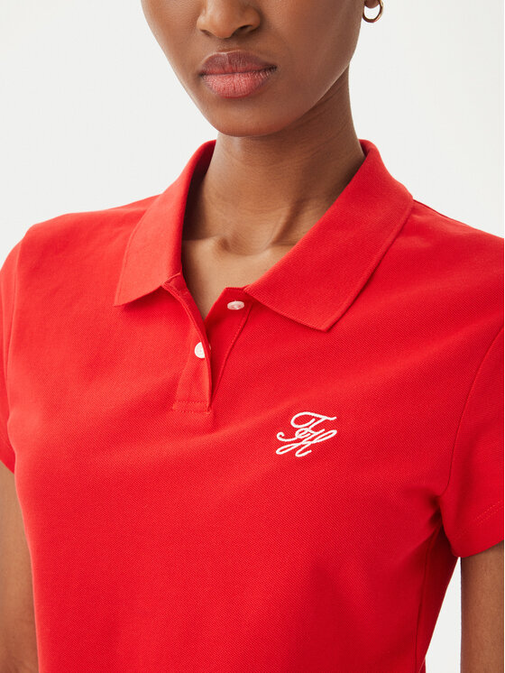 Tommy Hilfiger Tommy Hilfiger Polo 1985 Logo WW0WW49259 Czerwony Slim Fit