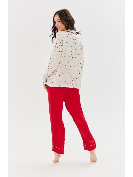 NAOKO NAOKO Pyžamový top Cozy Hearts Biela Regular Fit