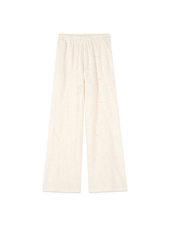 Oltre Oltre Pantaloni di tessuto P020J002478N021 Bianco Baggy Fit