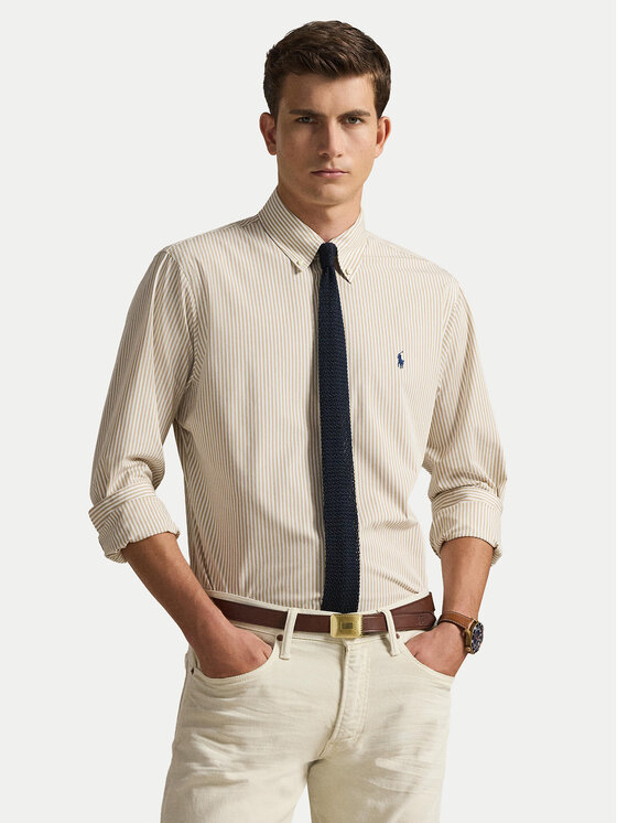 Polo Ralph Lauren Polo Ralph Lauren Риза 710929344500 Светлобежов Slim Fit