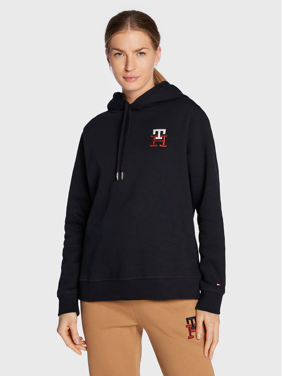 Tommy Hilfiger Tommy Hilfiger Mikina Monogram WW0WW37434 Tmavomodrá Regular Fit