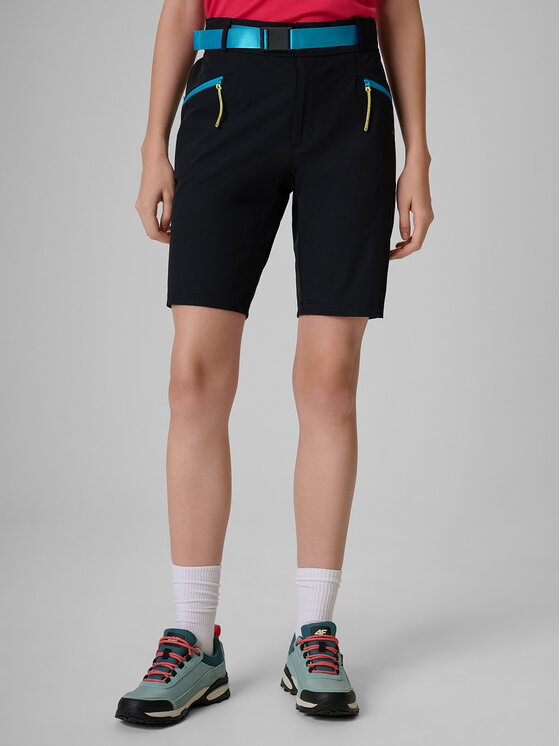 4F 4F Szorty sportowe TREKKING Czarny Regular Fit