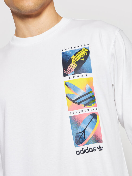 adidas adidas Marškinėliai ilgomis rankovėmis Summer Icons Tee H31312 Balta Regular Fit