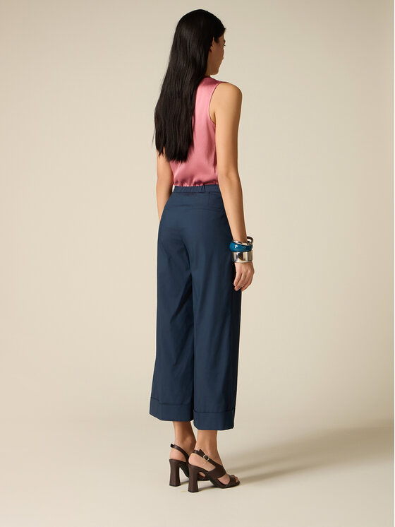 Oltre Oltre Pantaloni di tessuto P02BR009295N034 Blu Baggy Fit