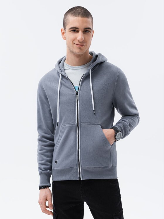 Ombre Ombre Mikina B977 Modrá Regular Fit