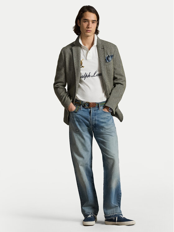 Polo Ralph Lauren Polo Ralph Lauren Тениска с яка и копчета 710P07311002 Бял Custom Slim Fit