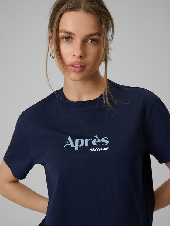 4F 4F T-Shirt APRES SKI Granatowy Boxy Fit