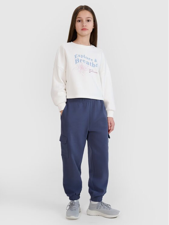 4F 4F Bluza 4FJWSS25TSWSF1483-11S Biały Regular Fit