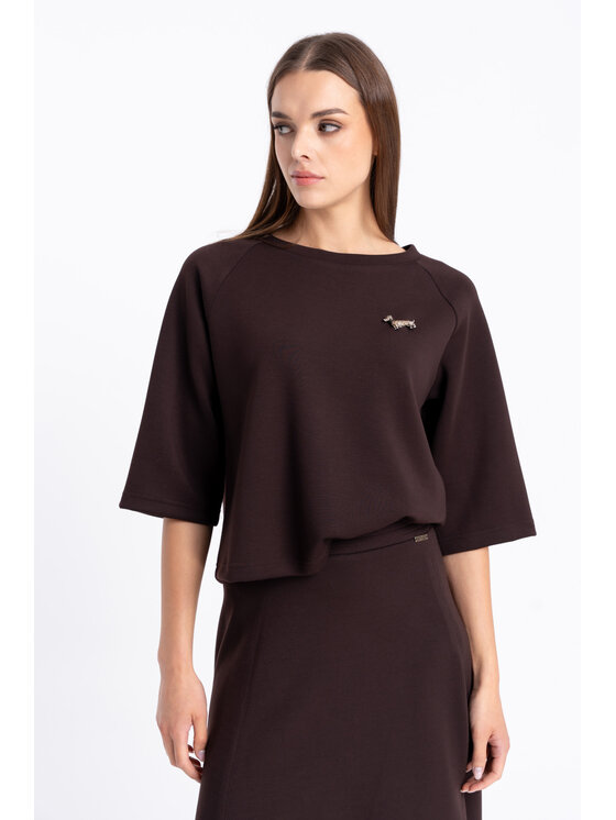 CLICK CLICK Μπλουζάκι 10-6944 Καφέ Straight Fit